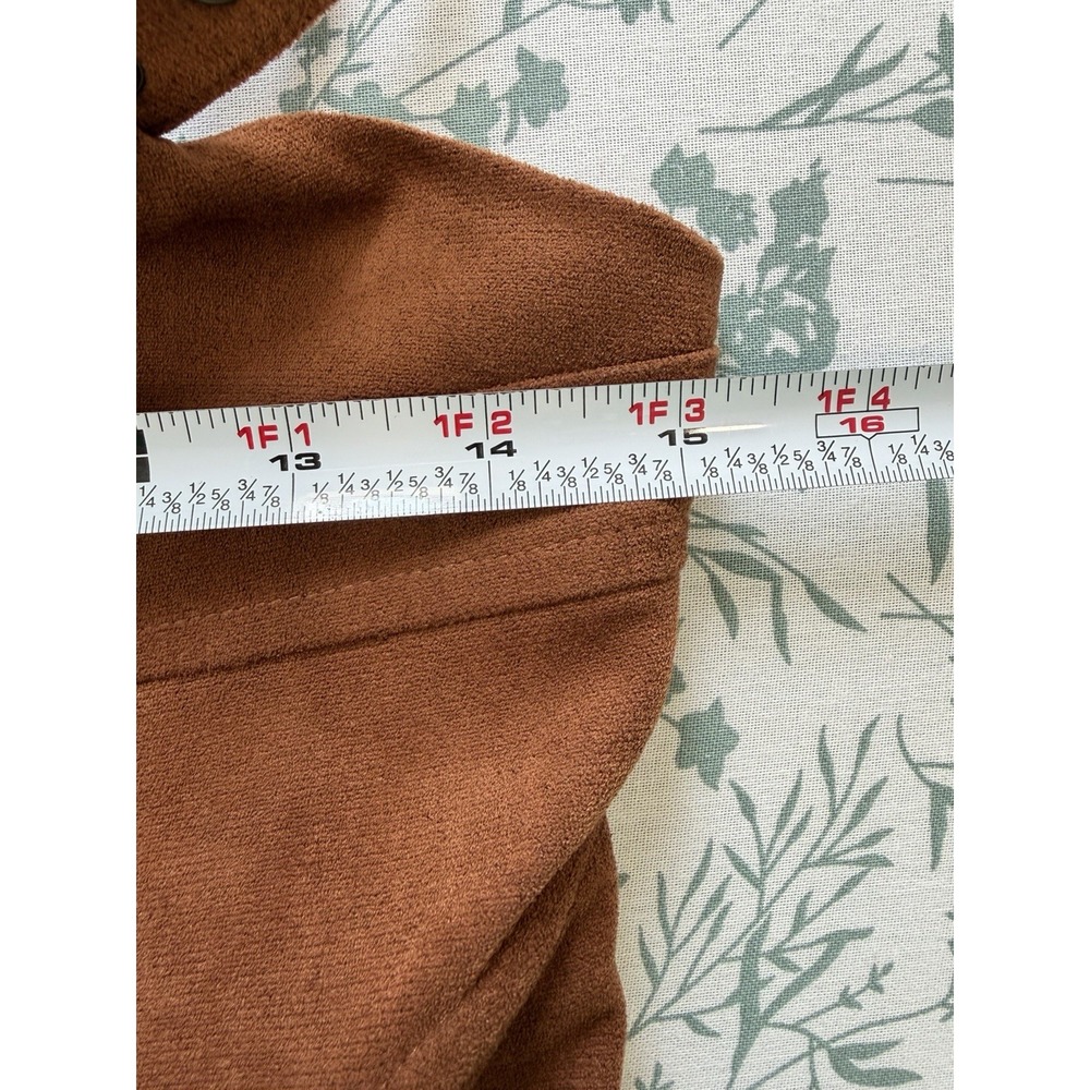 Moon River Women's M Brown Faux Suede Tiered Maxi Dress 70s Western - Picture 9 of 11